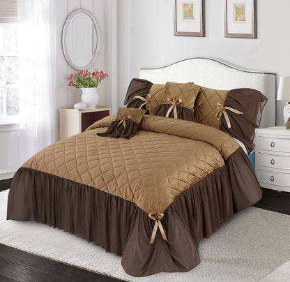 FANCY SWEET VELVET FRILL BEDSHEET 5 PCS