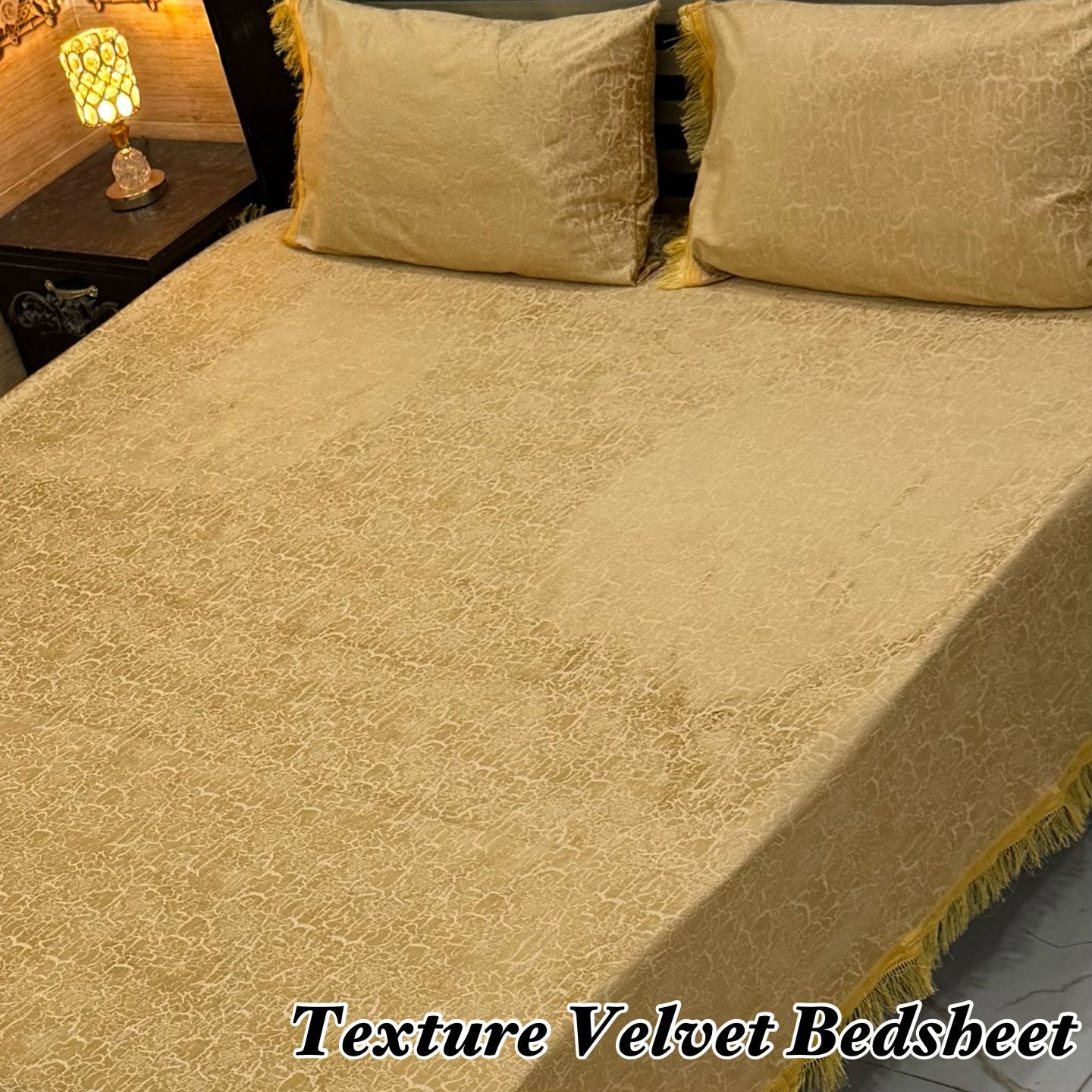 Signature Collection Textured Velvet Bedsheet – 3PC